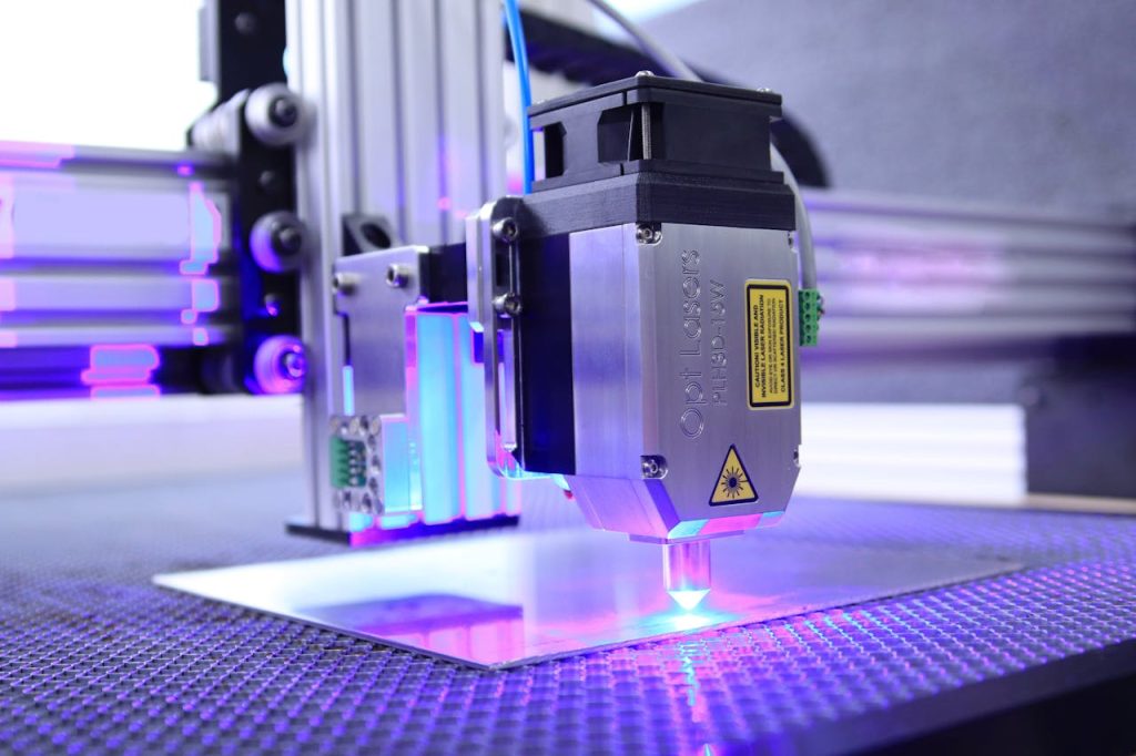 Close-Up Shot of a CNC Laser